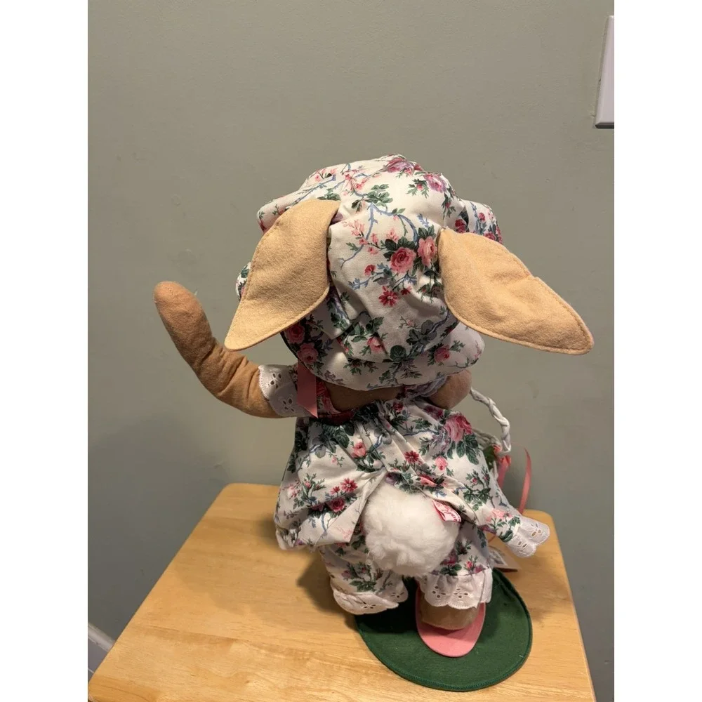 Annalee Easter Bunny Rabbit Doll Floral Dress Basket Plush 18 inch 0710 Vintage